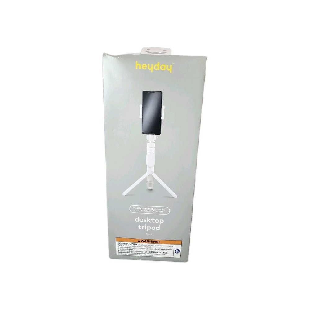 Heyday White Smart Phone Desk Top Tripod' Bluetooth Remote New In Box